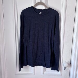 Men’s True North 100% Merino Wool Long Sleeve Crew Neck Base Layer Blue Medium